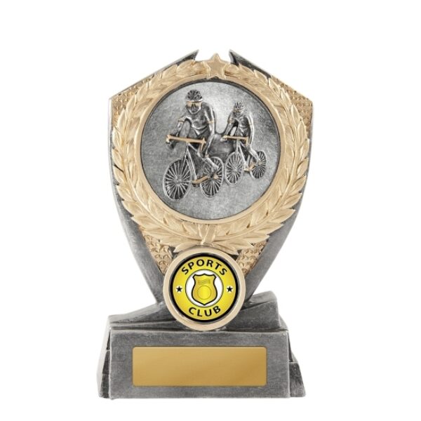 Hero Shield Cycling Trophy With 25mm Centre
