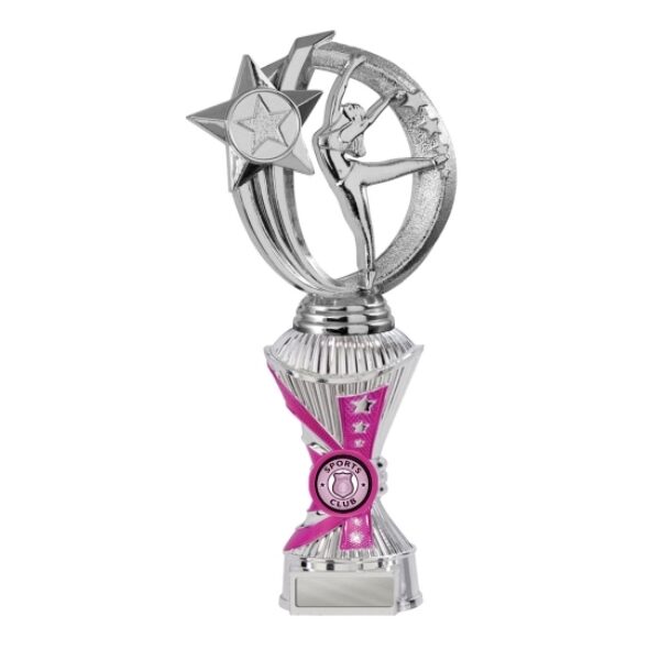 Silver/Pink Gymnastics Trophy With 25mm Centre